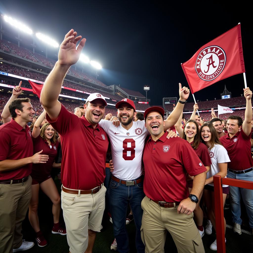 Alabama Football Fans Celebrating a Victory