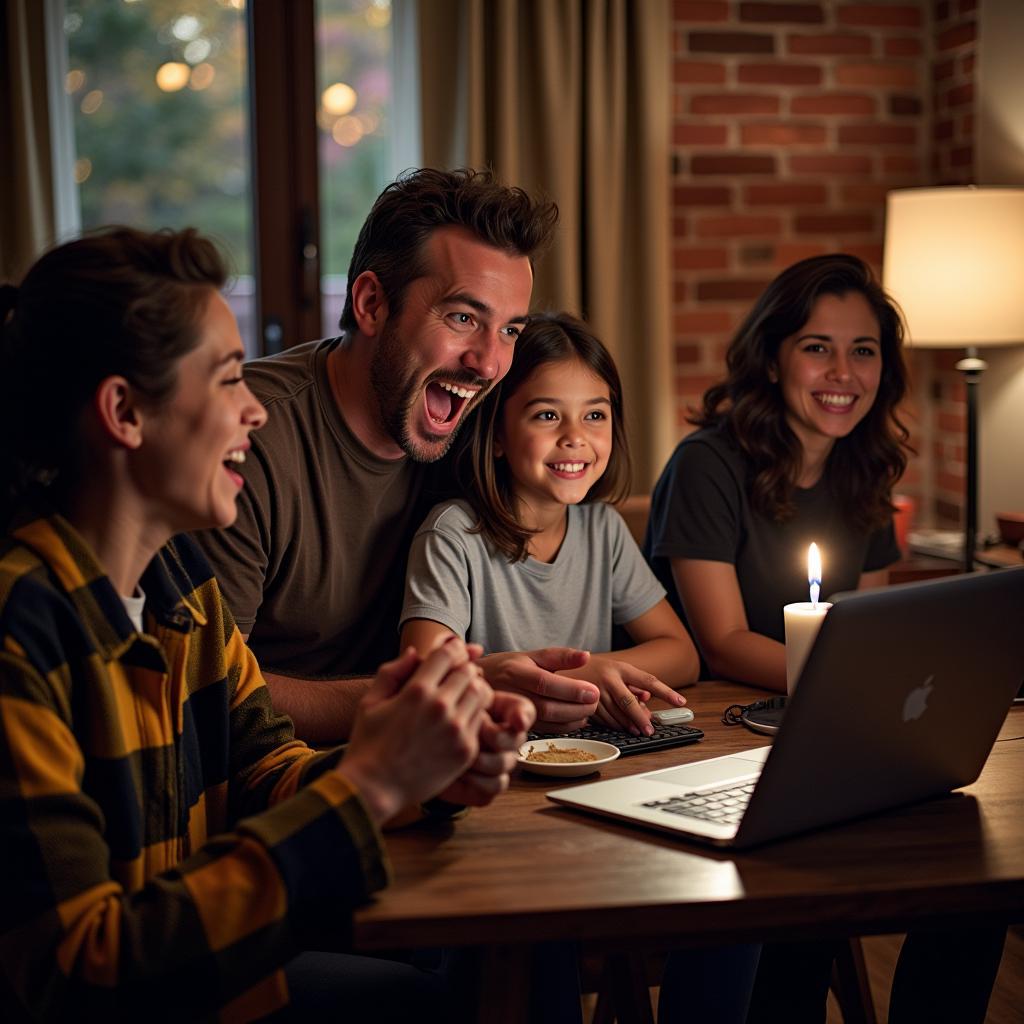 Excited fans watching the Centerville football game via live stream