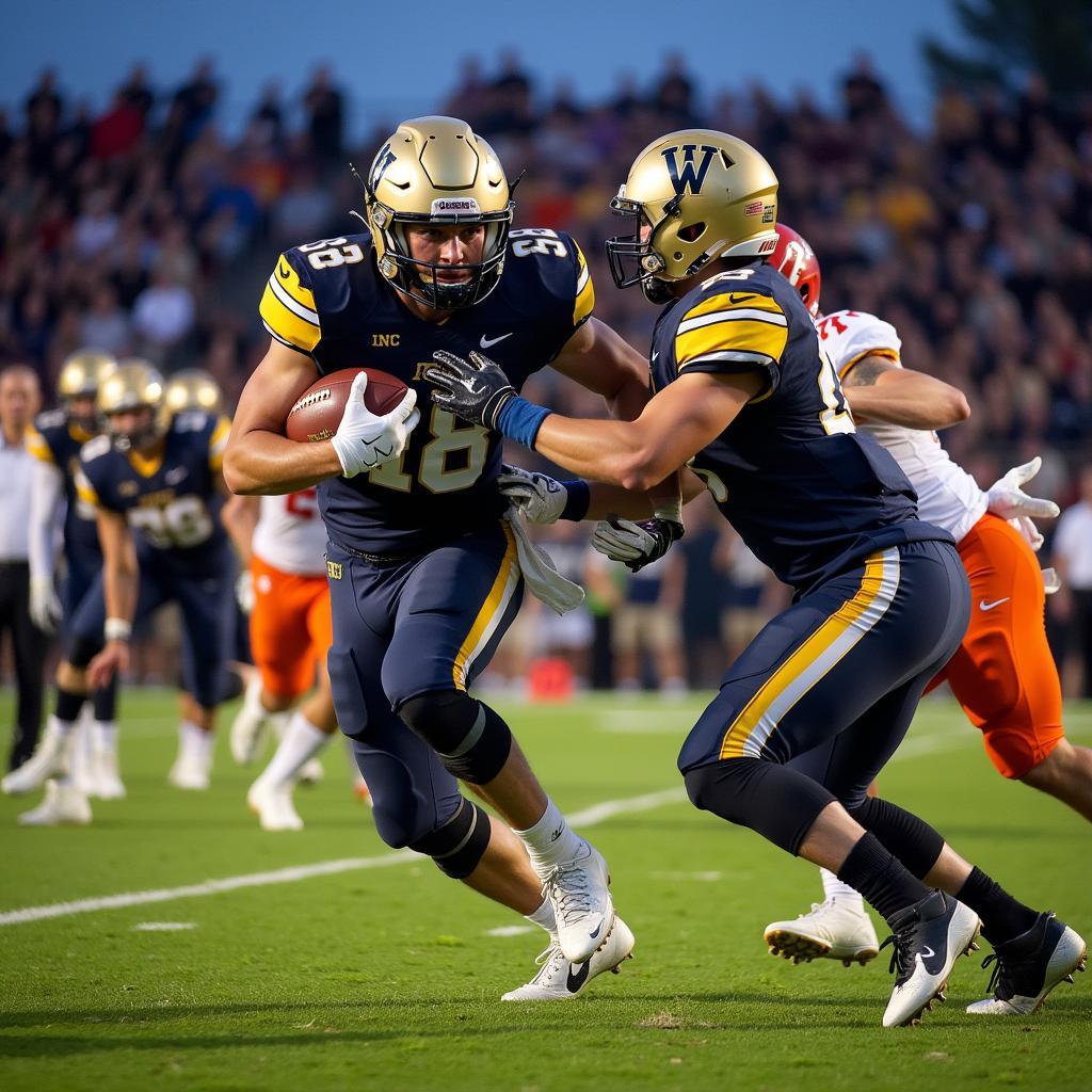 Centerville high school football team in action