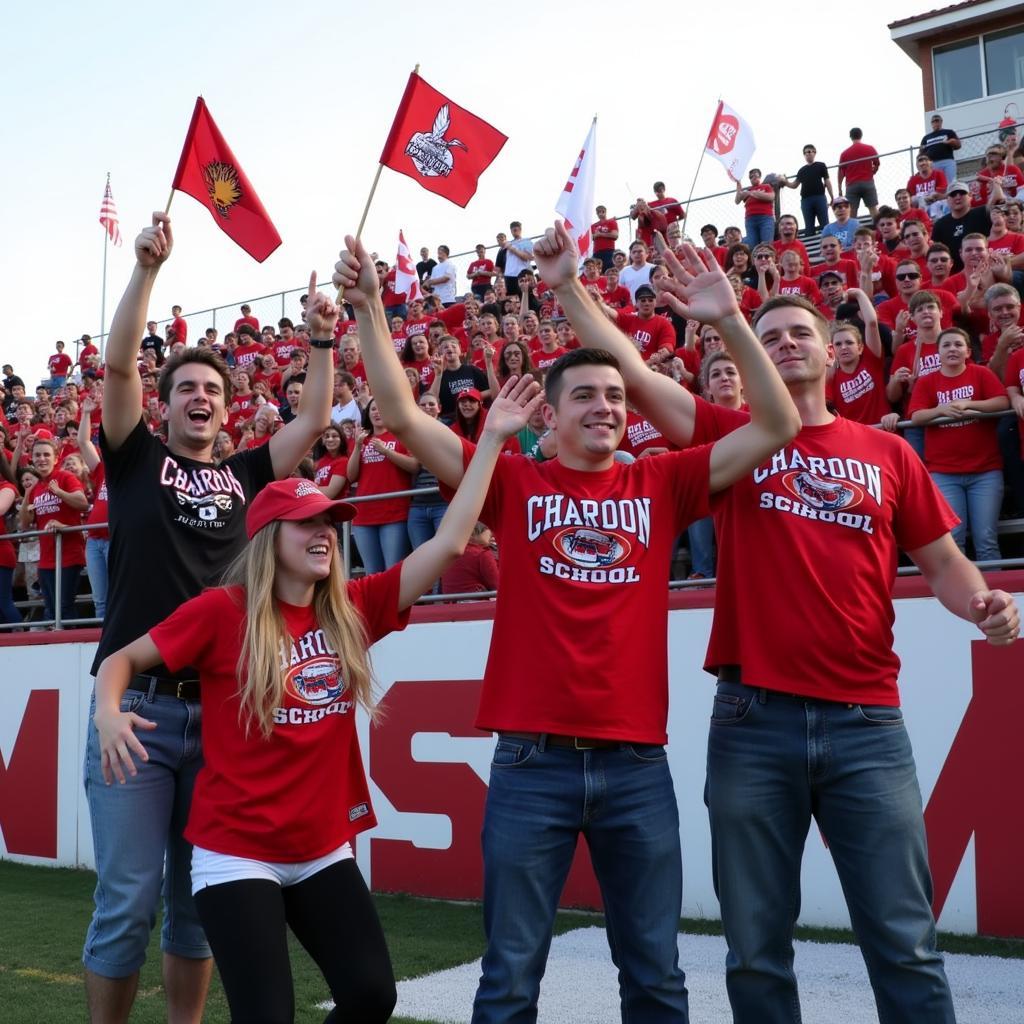 Chardon High School Football Fans Celebrating a Touchdown