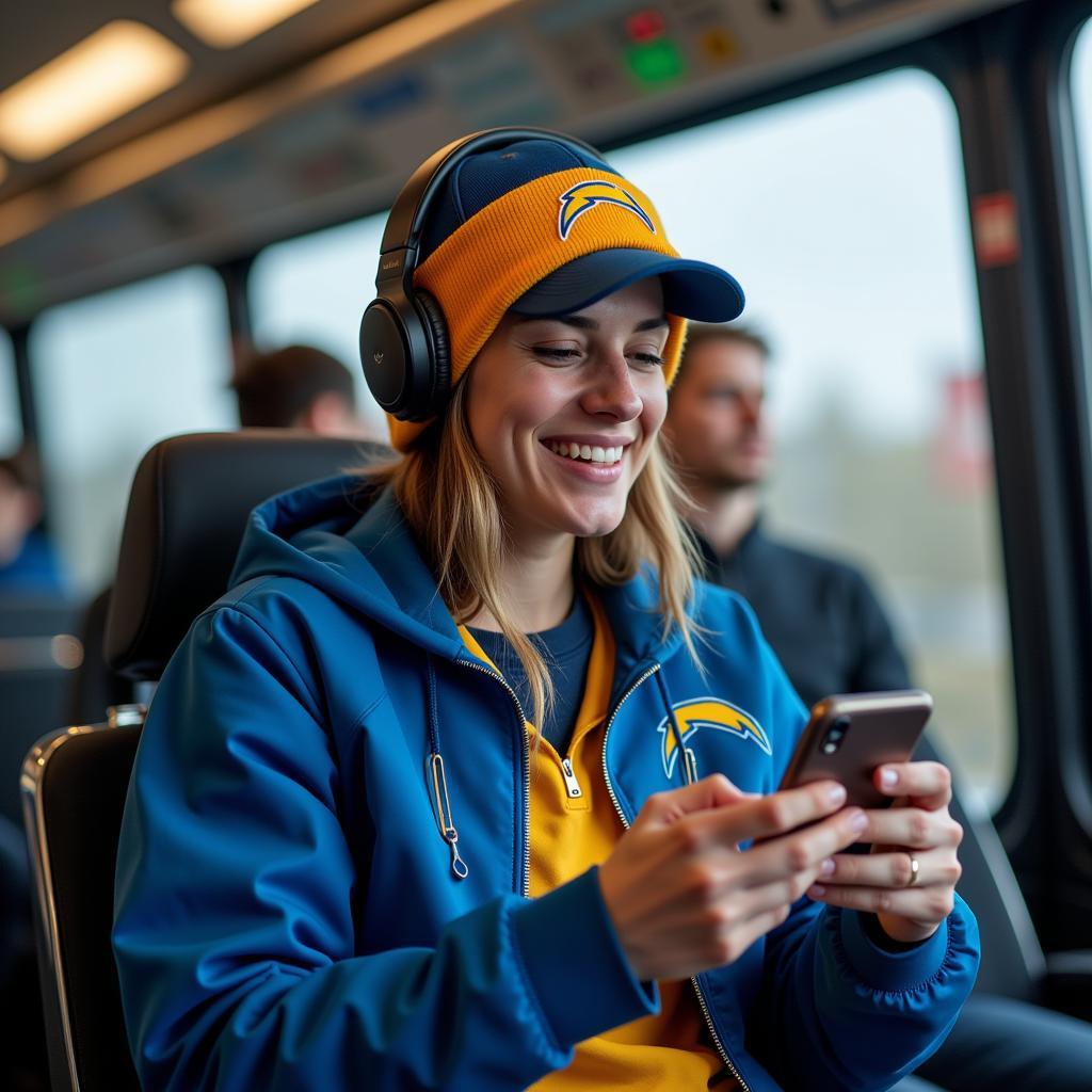 Chargers Fan Listening to Game