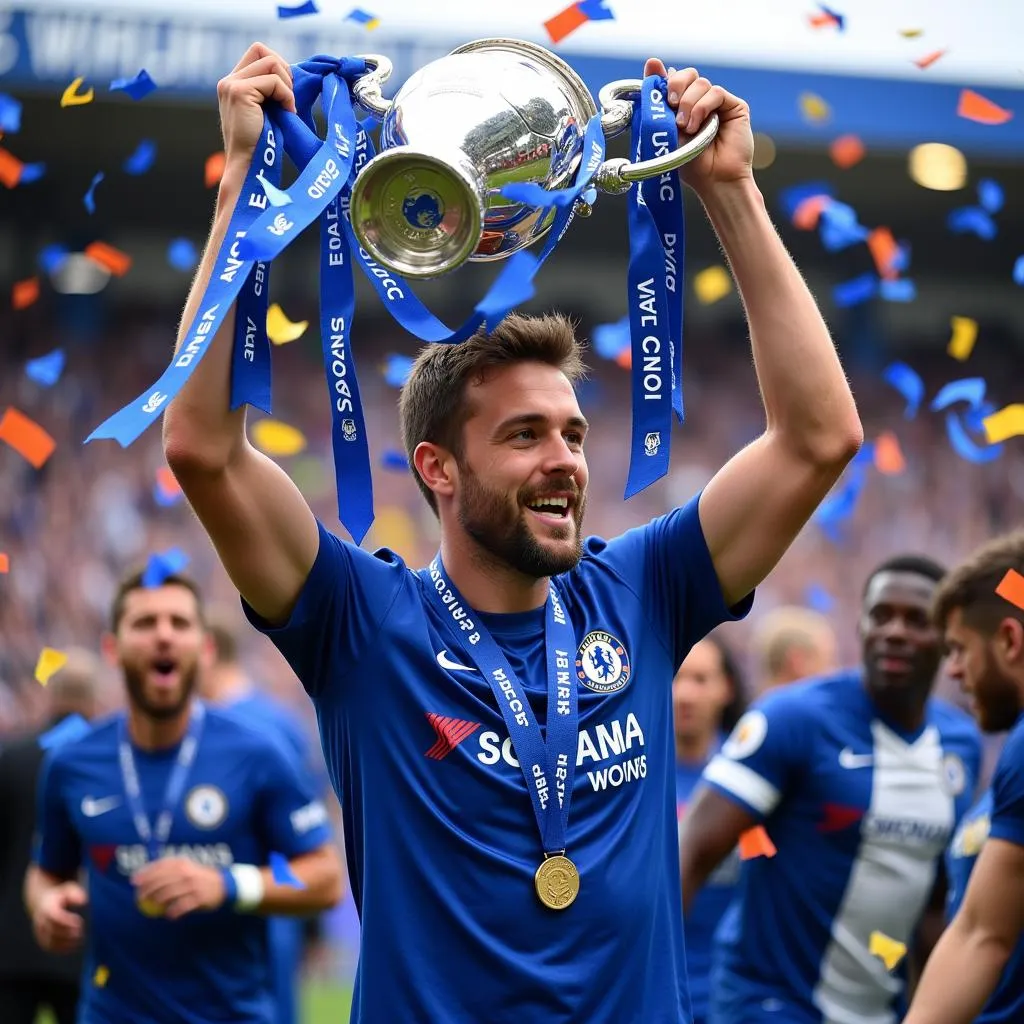 Chelsea Captain Lifting Trophy