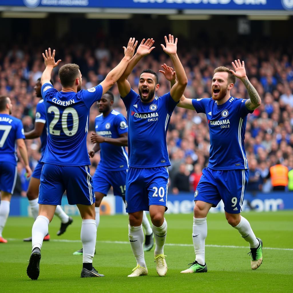 Chelsea Players Celebrating