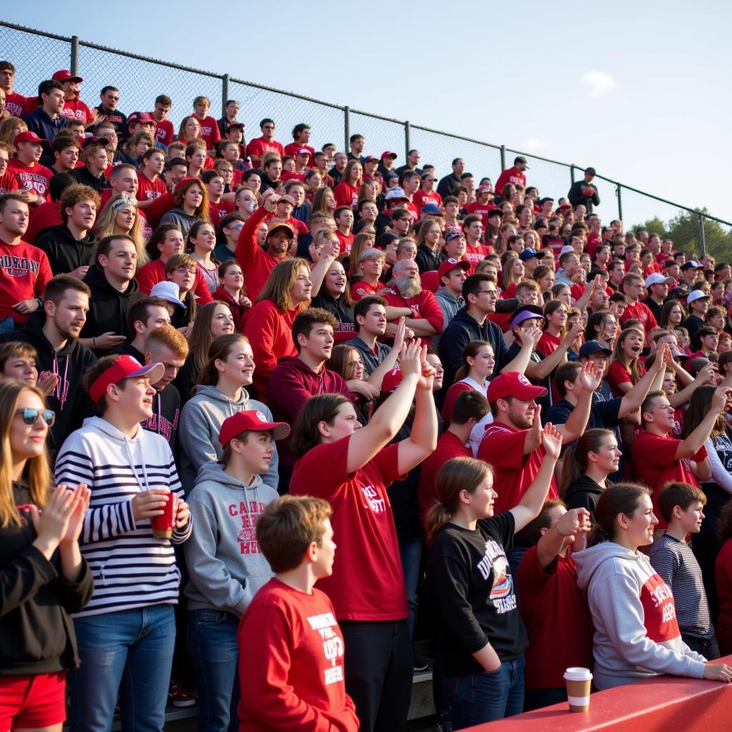 Cheltenham High School football fans cheering