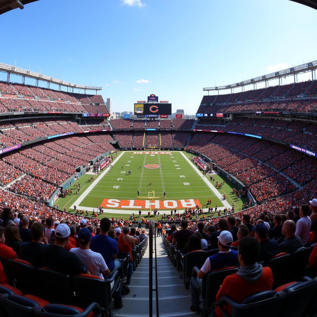 Chicago Bears fans at Soldier Field on game day