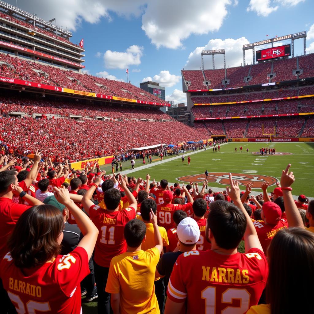 Kansas City Chiefs fans celebrating a touchdown