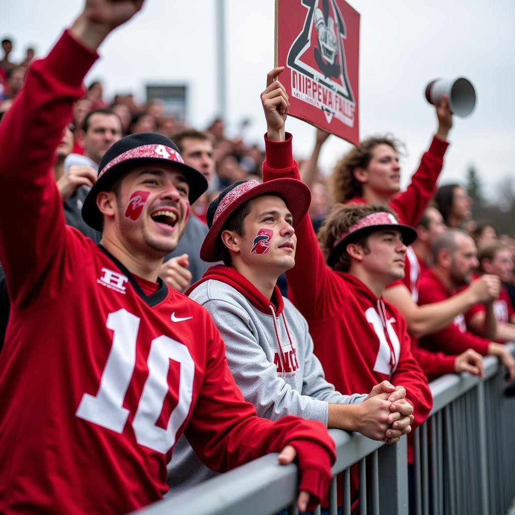 Cheering Fans at a Chippewa Falls Football Game