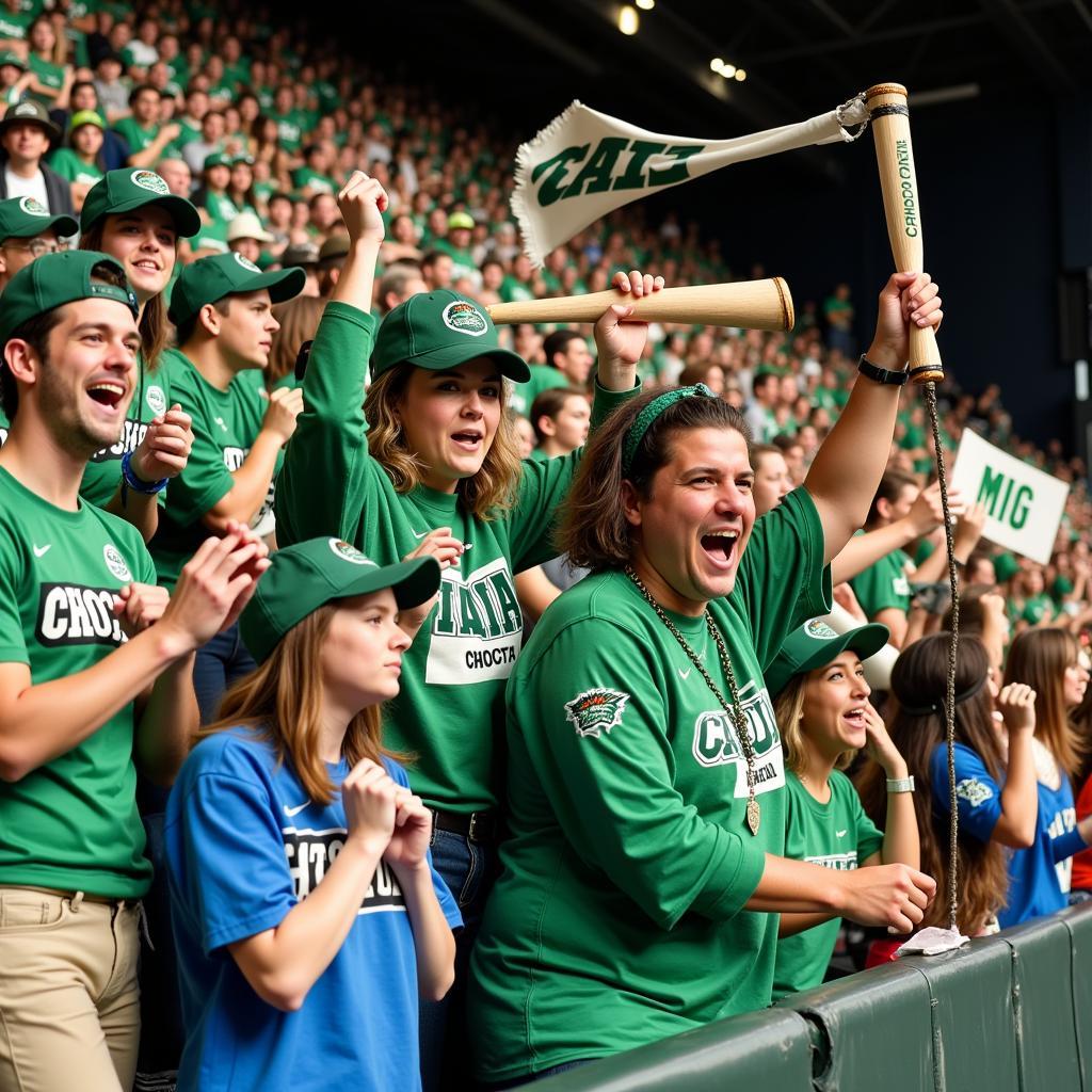 Choctaw football fans passionately cheering for their team