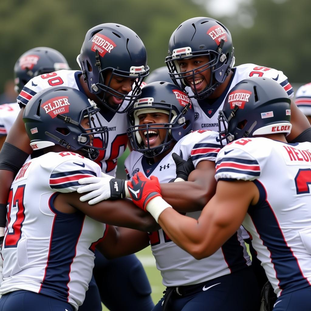 Cincinnati Elder Football Players Celebrating a Touchdown