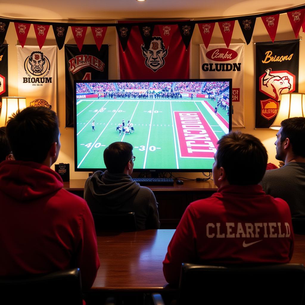 Clearfield Bison Football Fans Watching Live Stream