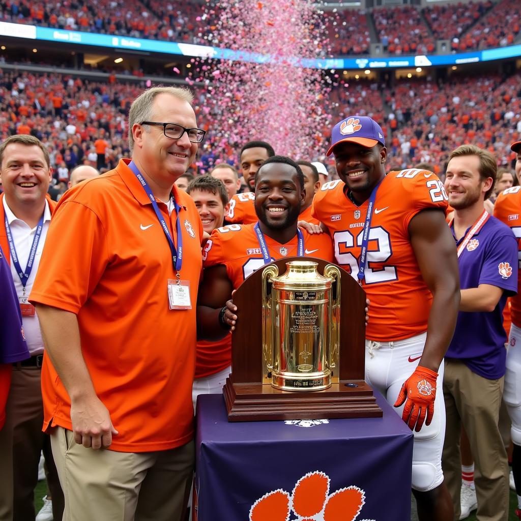 Clemson celebrates their 2016 National Championship victory