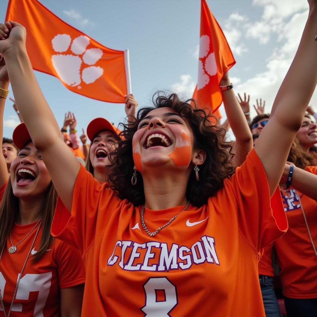 Clemson Fans Celebrating Touchdown