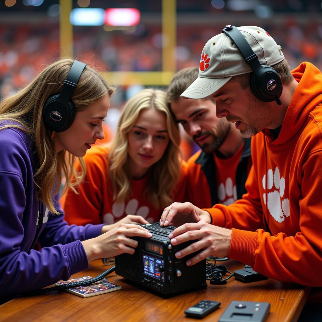 Clemson Football Fans Listening on Radio