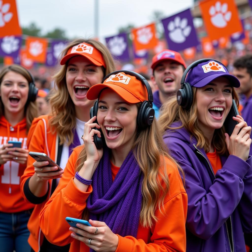 Clemson Fans Listening to Radio