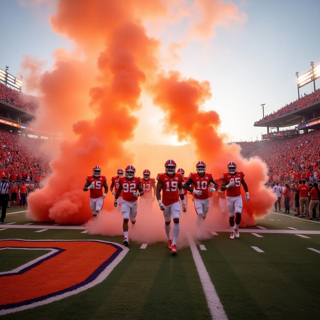 Clemson Football Players Entering Stadium