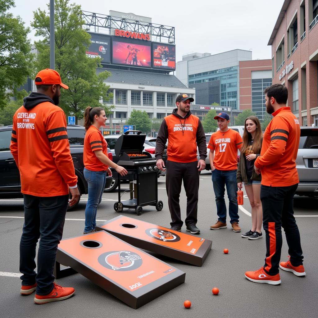 Cleveland Browns Fans Tailgating Before Game