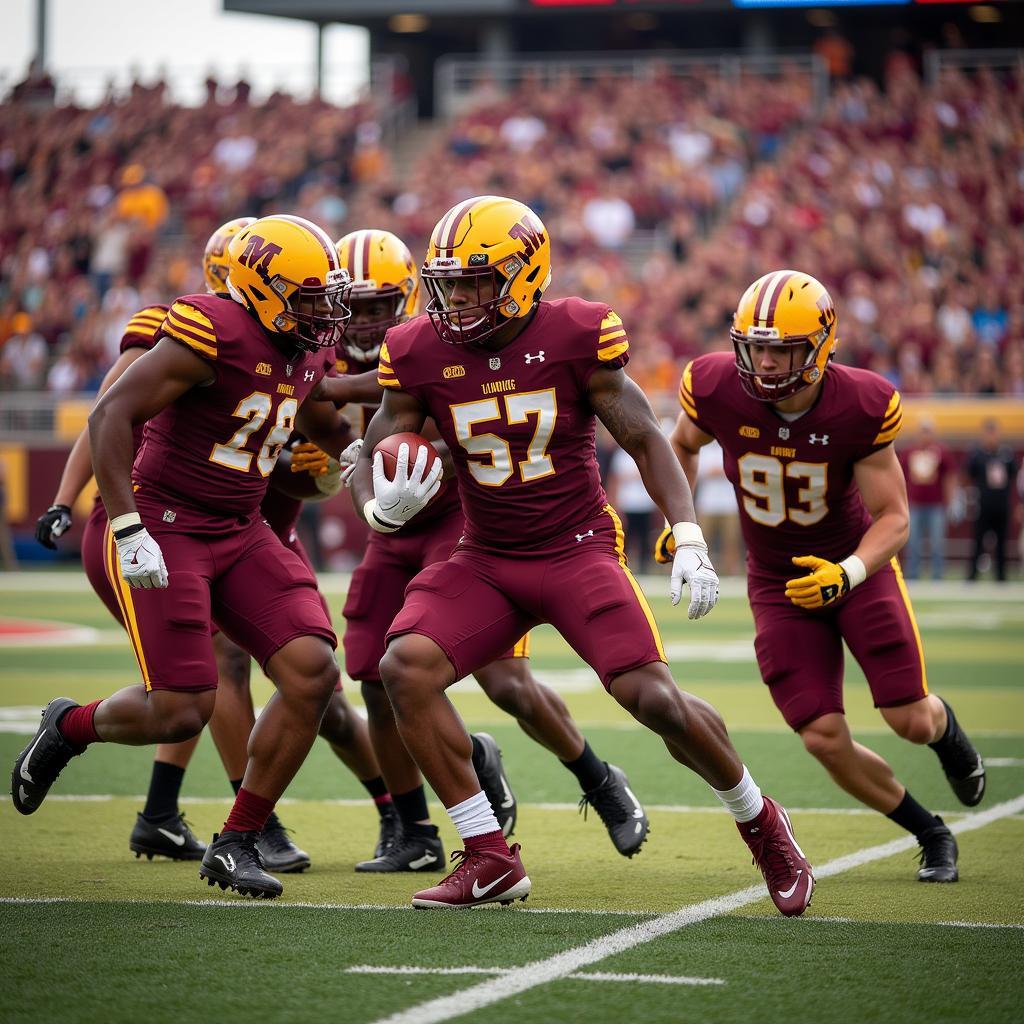 CMU Chippewas Football Team in Action