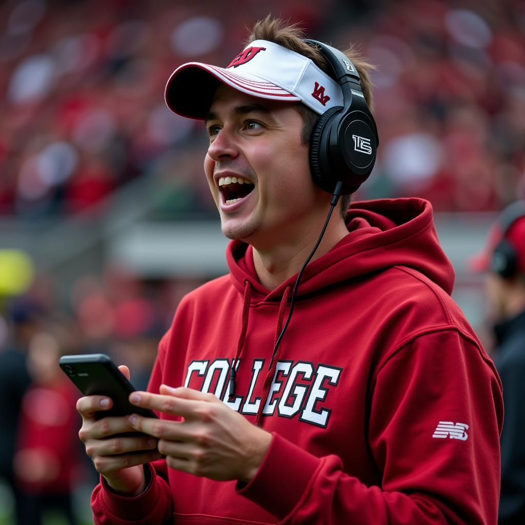 College Football Fan Using App