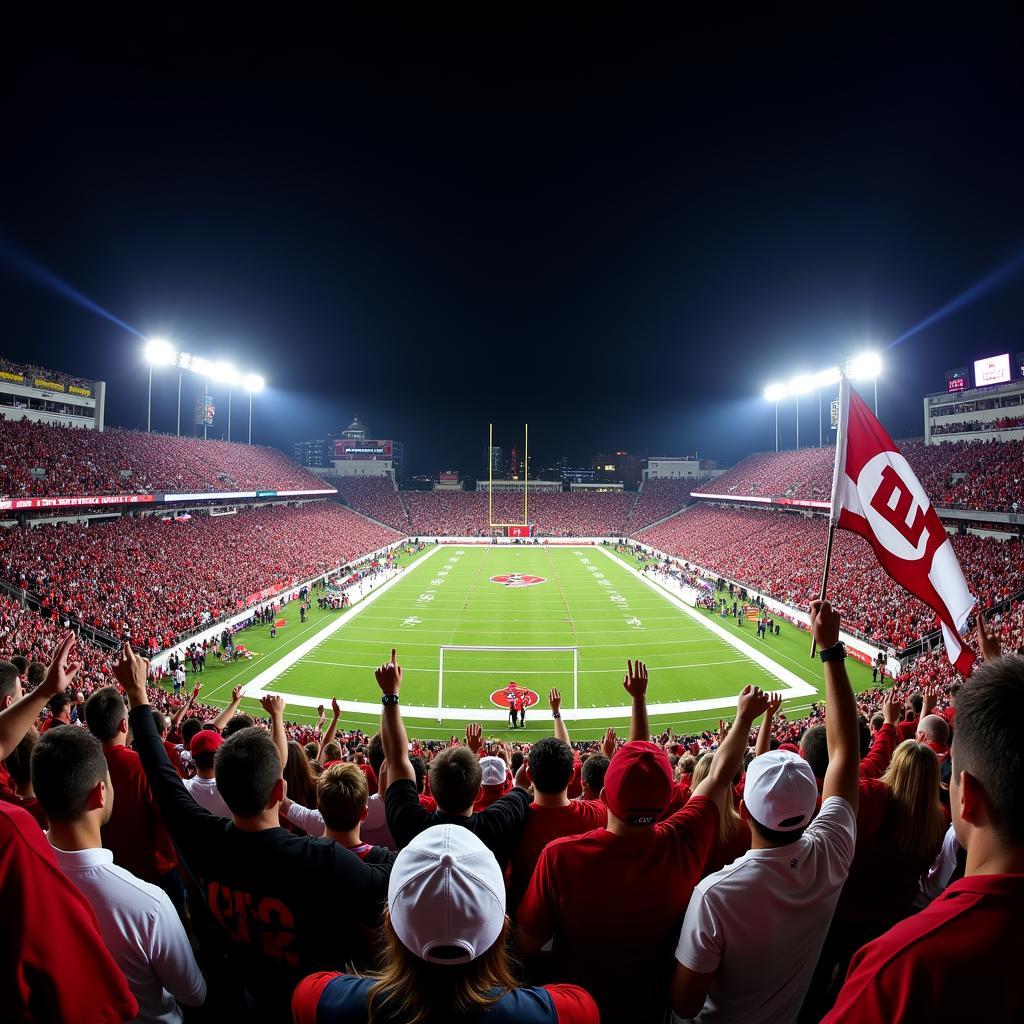 College Football Fans Cheering