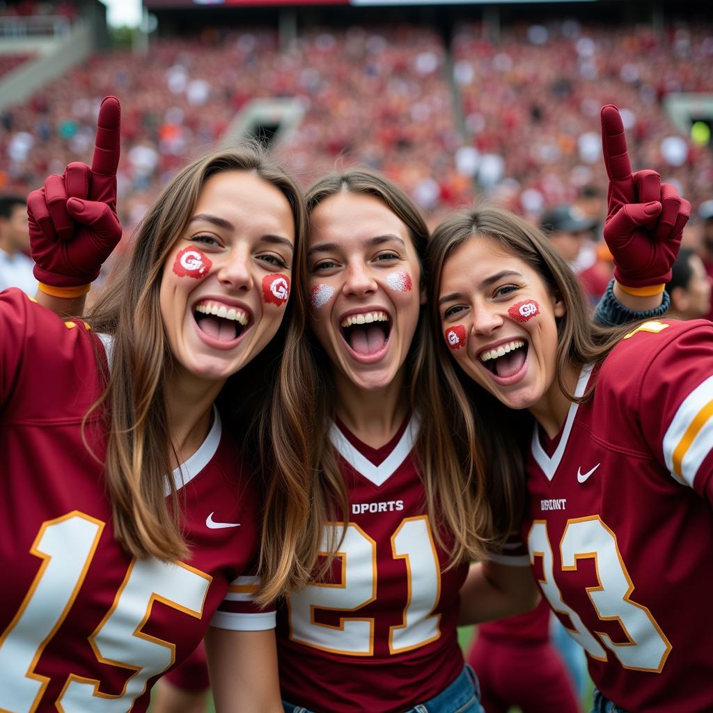 College Football Fans Celebrating