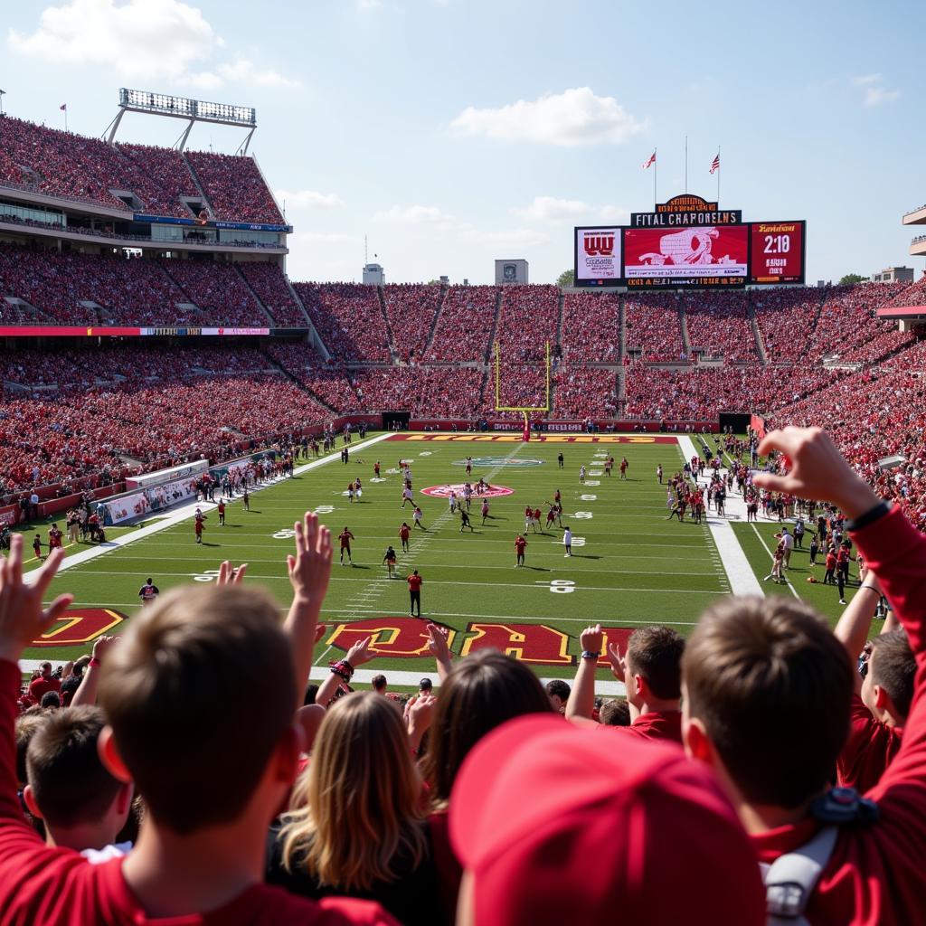 Fans celebrating a touchdown