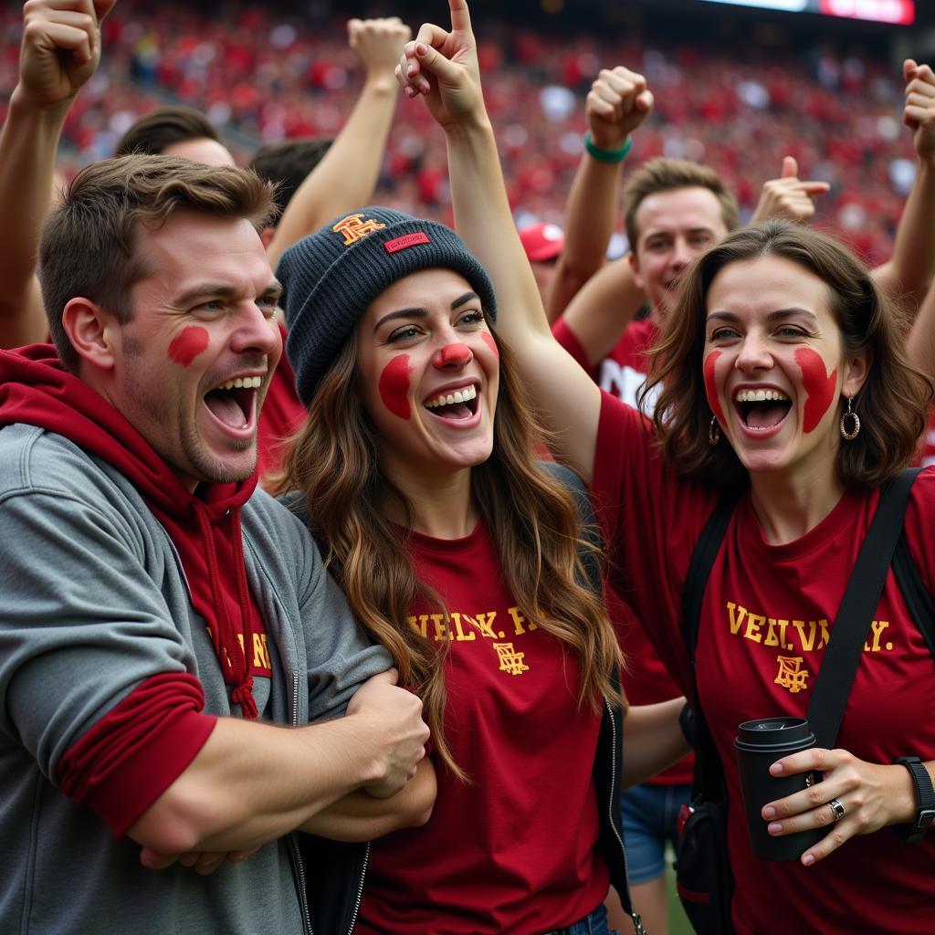 College Football Fans Celebrating