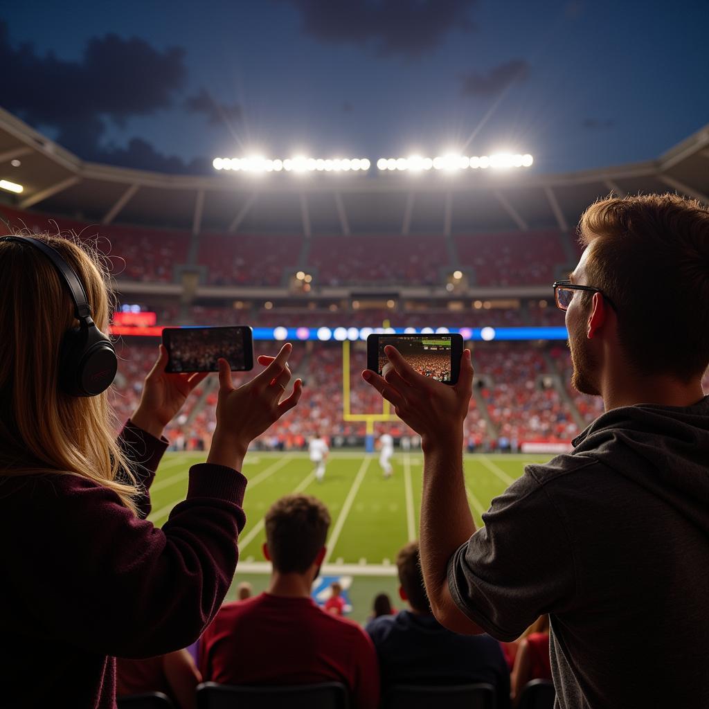 College Football Fans Celebrating