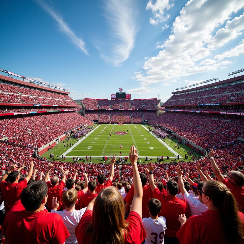 College Football Fans Celebrating