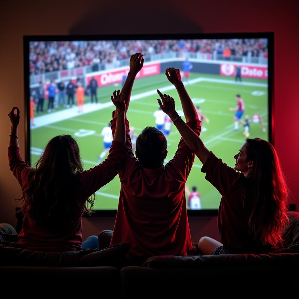 College Football Fans Celebrating Touchdown