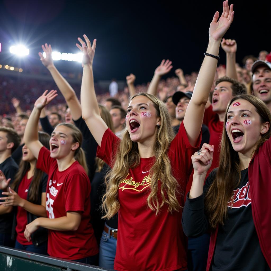 College Football Fans Cheering