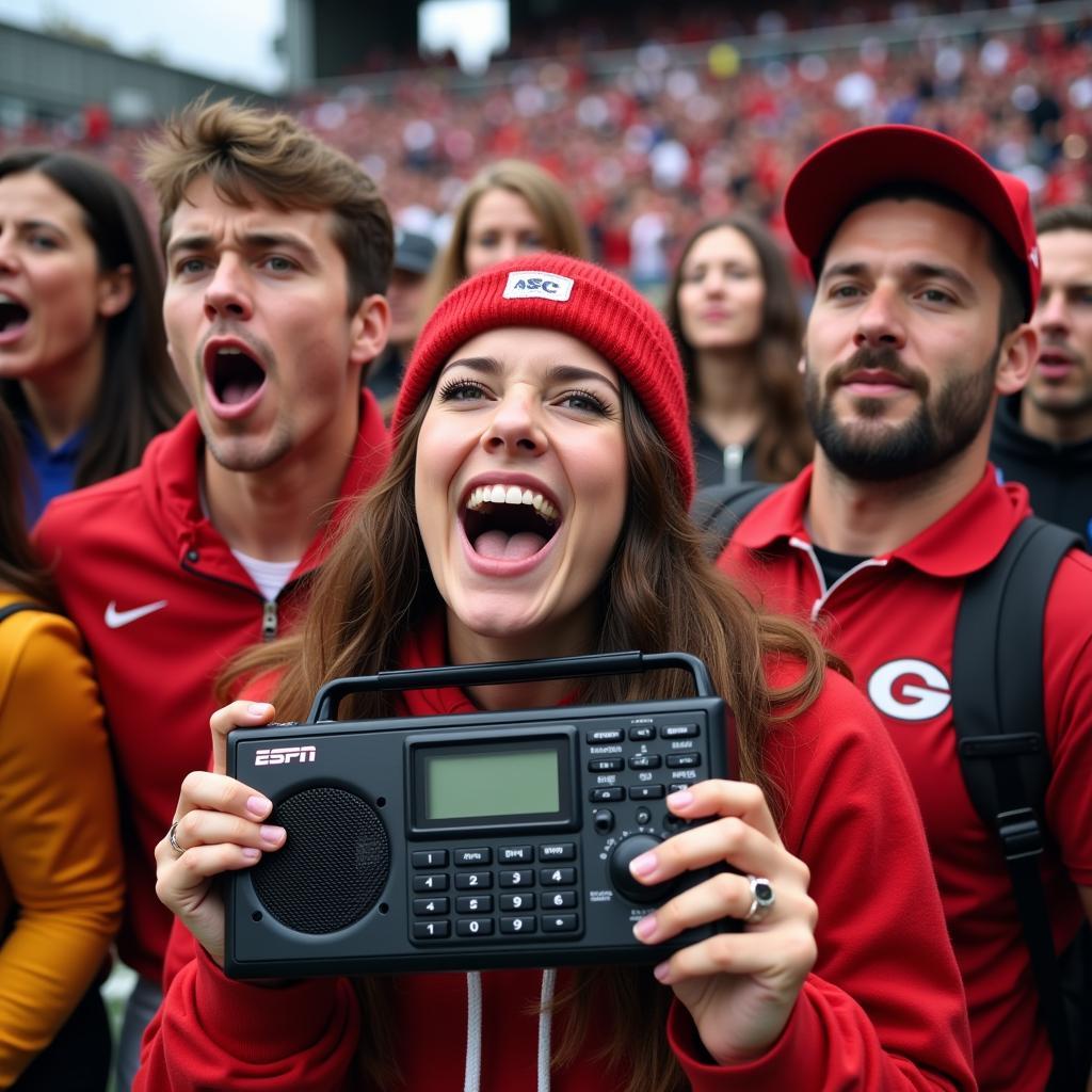 College Football Fans Listening to ESPN Radio