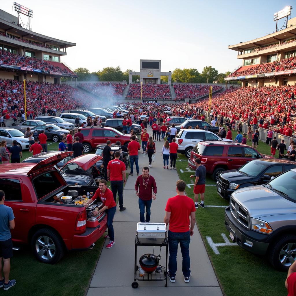 College Football Fans Tailgating