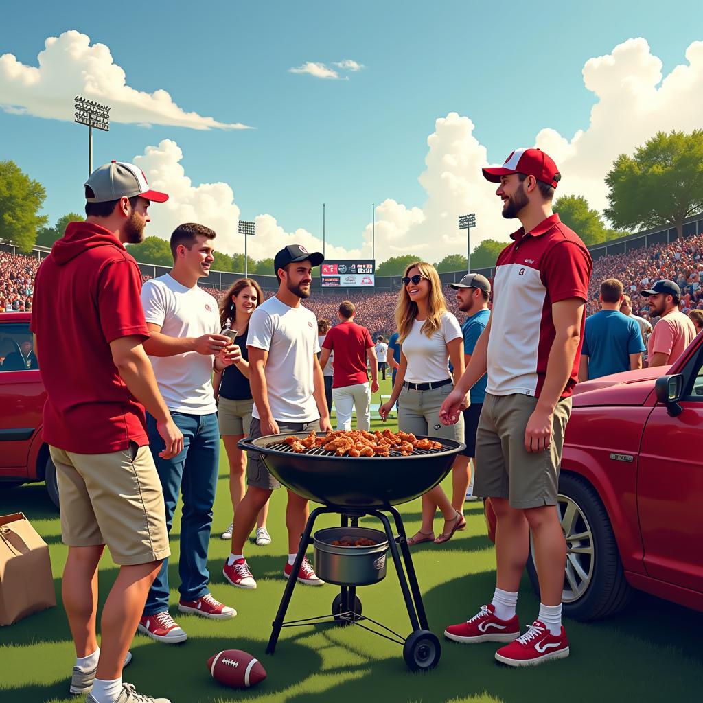 College Football Fans Tailgating