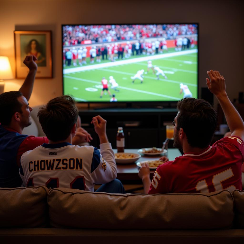 College Football Fans Watching Game