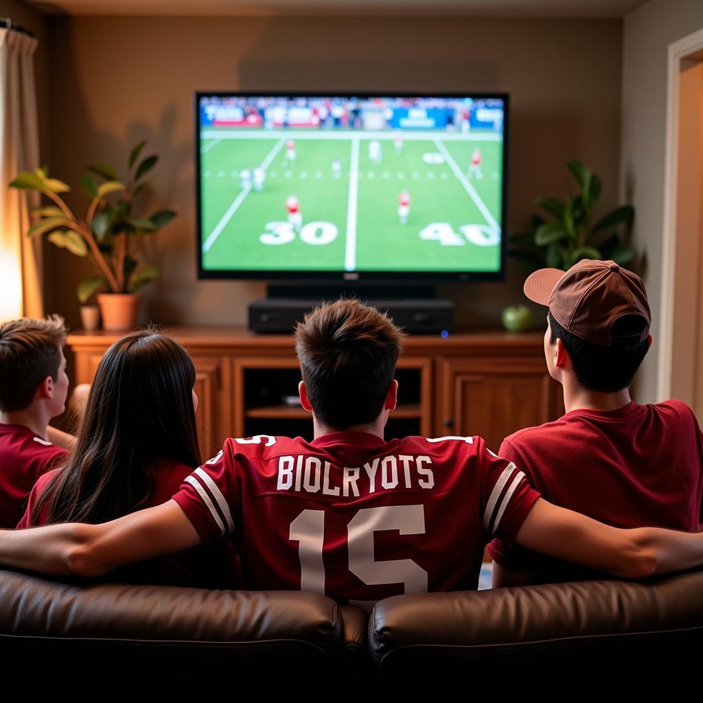 College Football Fans Watching TV