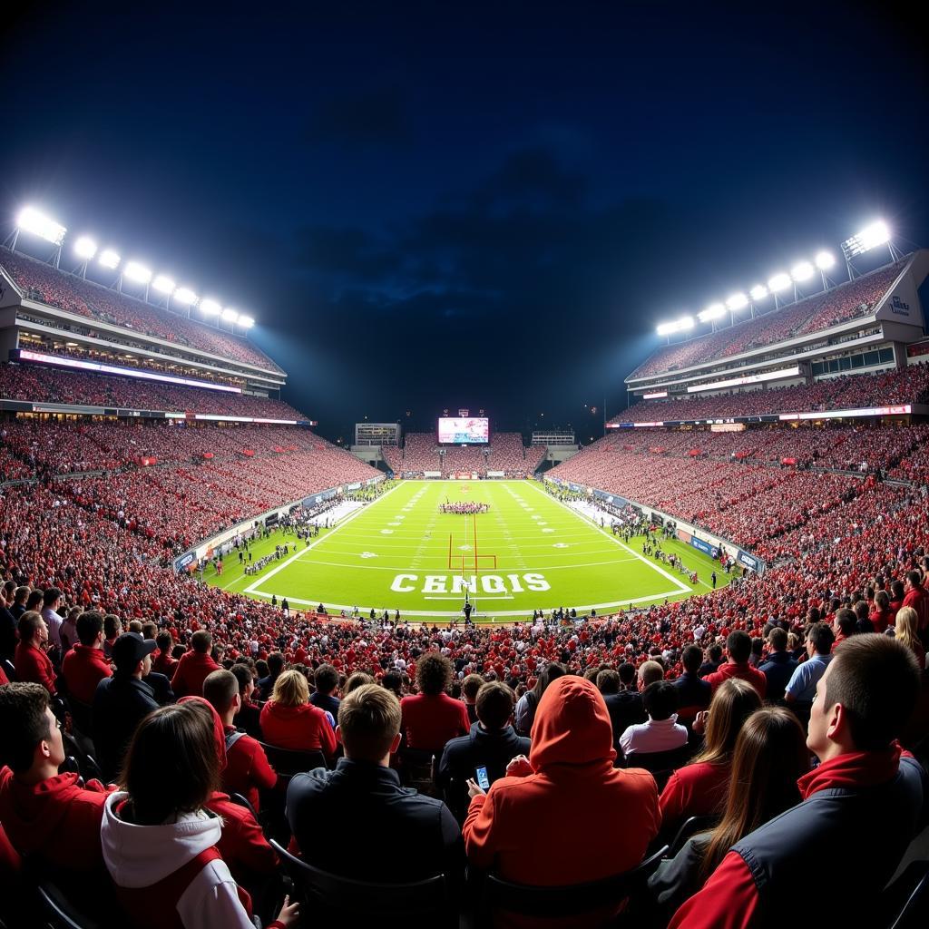 College football game day atmosphere