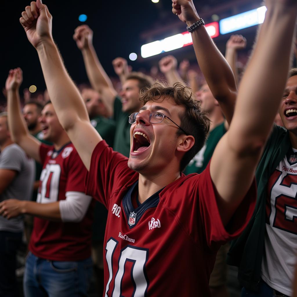 College Football Live Cam:  Fans Celebrating a Touchdown