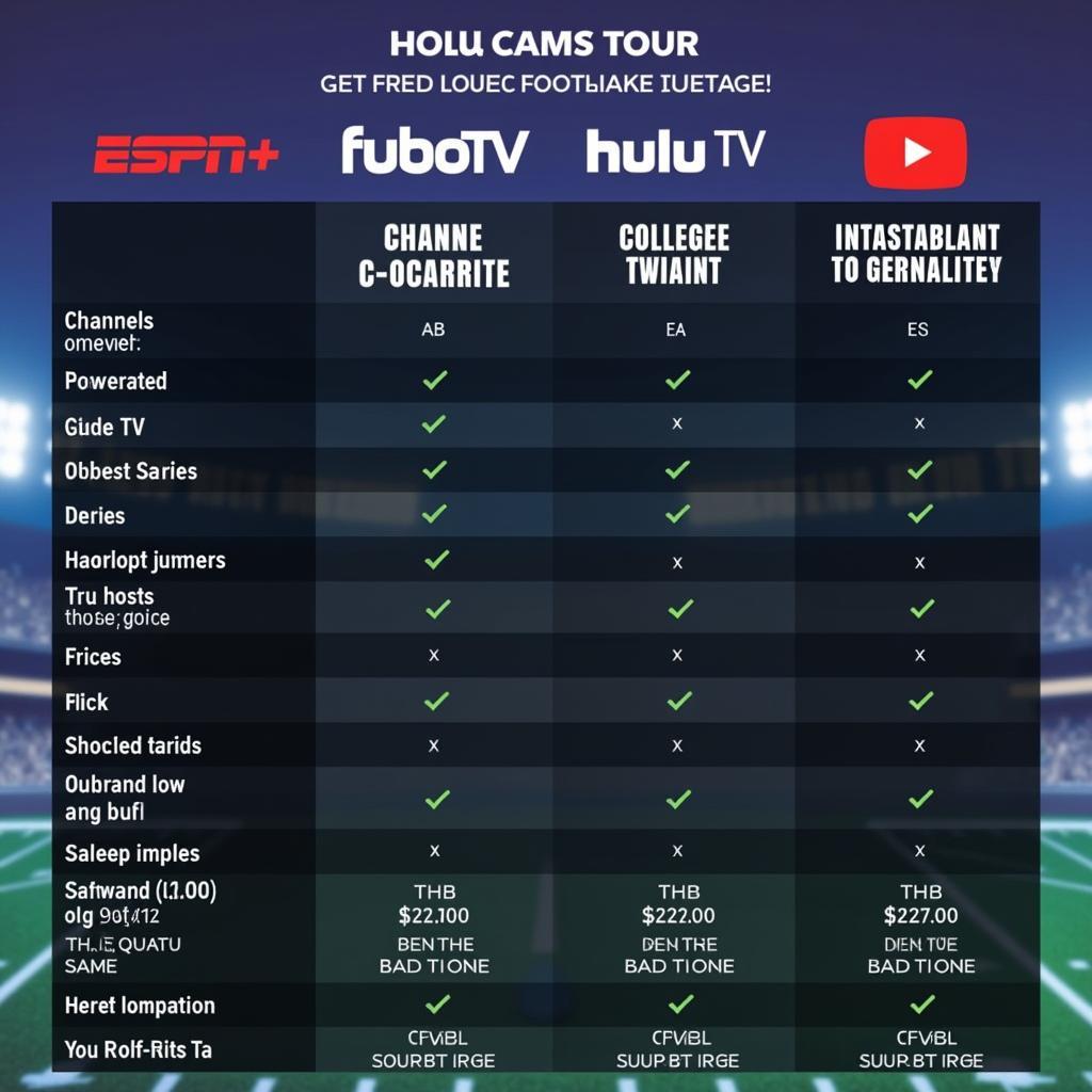 Comparison of Popular College Football Live Stream Platforms