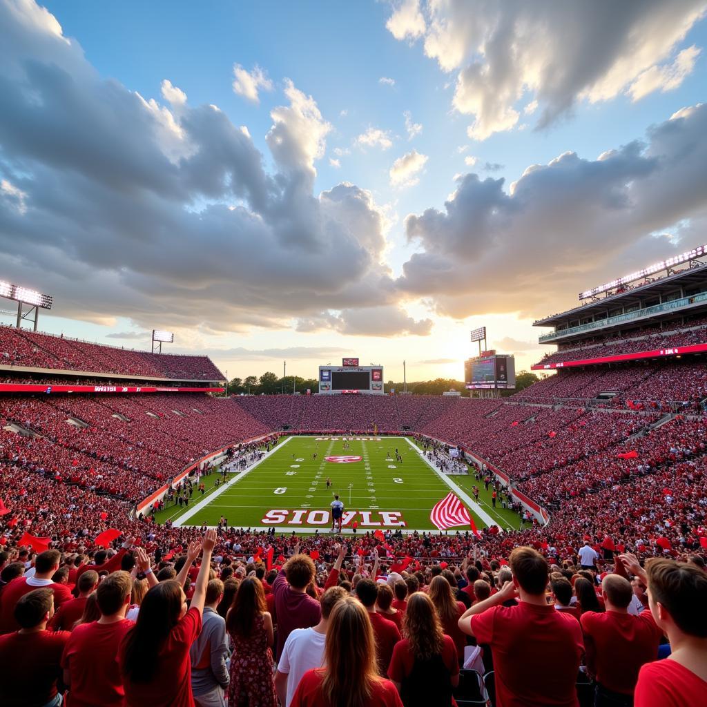 College football stadium packed with fans