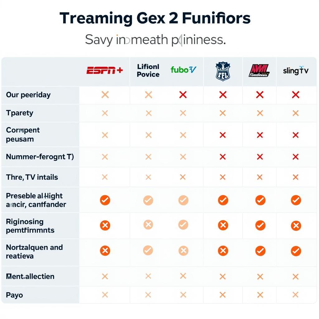 College Football Streaming Service Comparison Chart