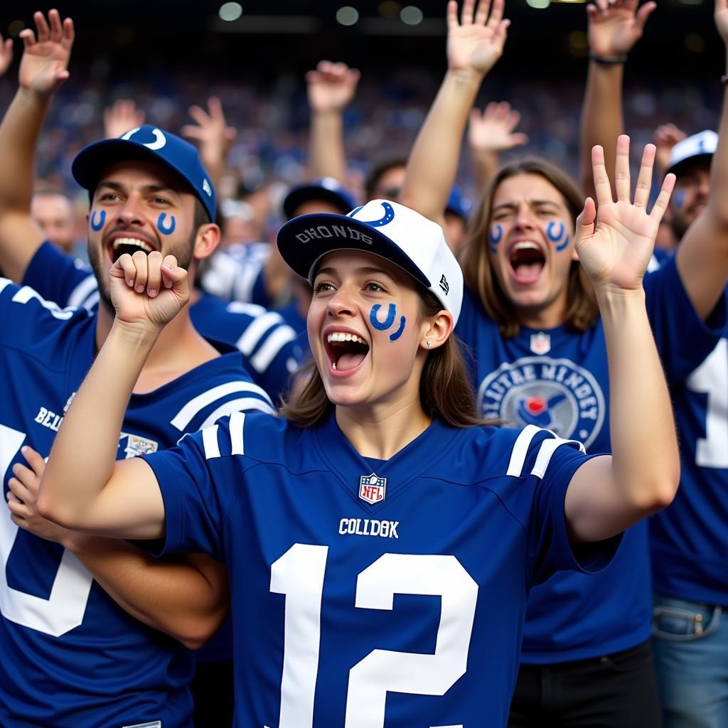 Người hâm mộ Colts ăn mừng chiến thắng