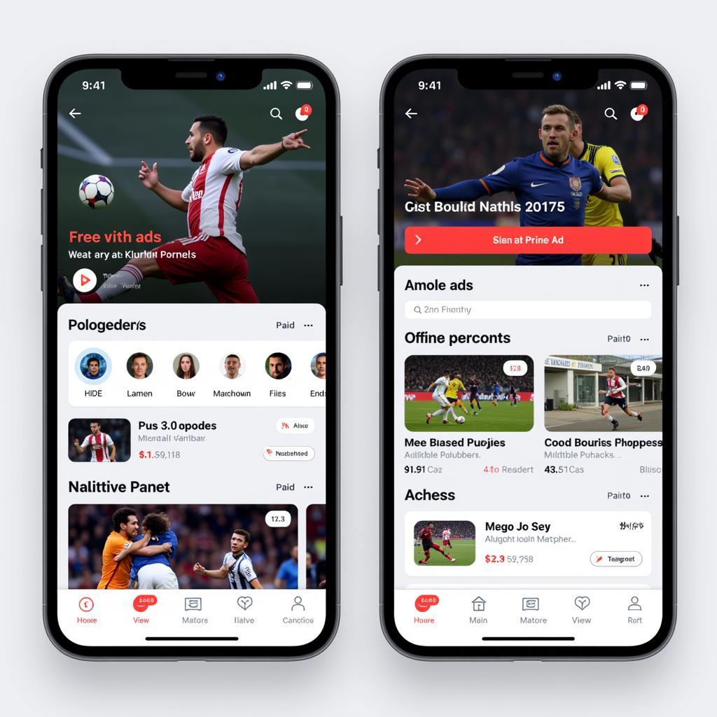 Comparing features of different live football apps