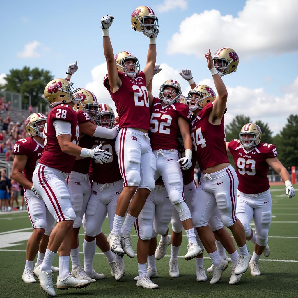 Cookeville High School Football Team Celebrating a Touchdown