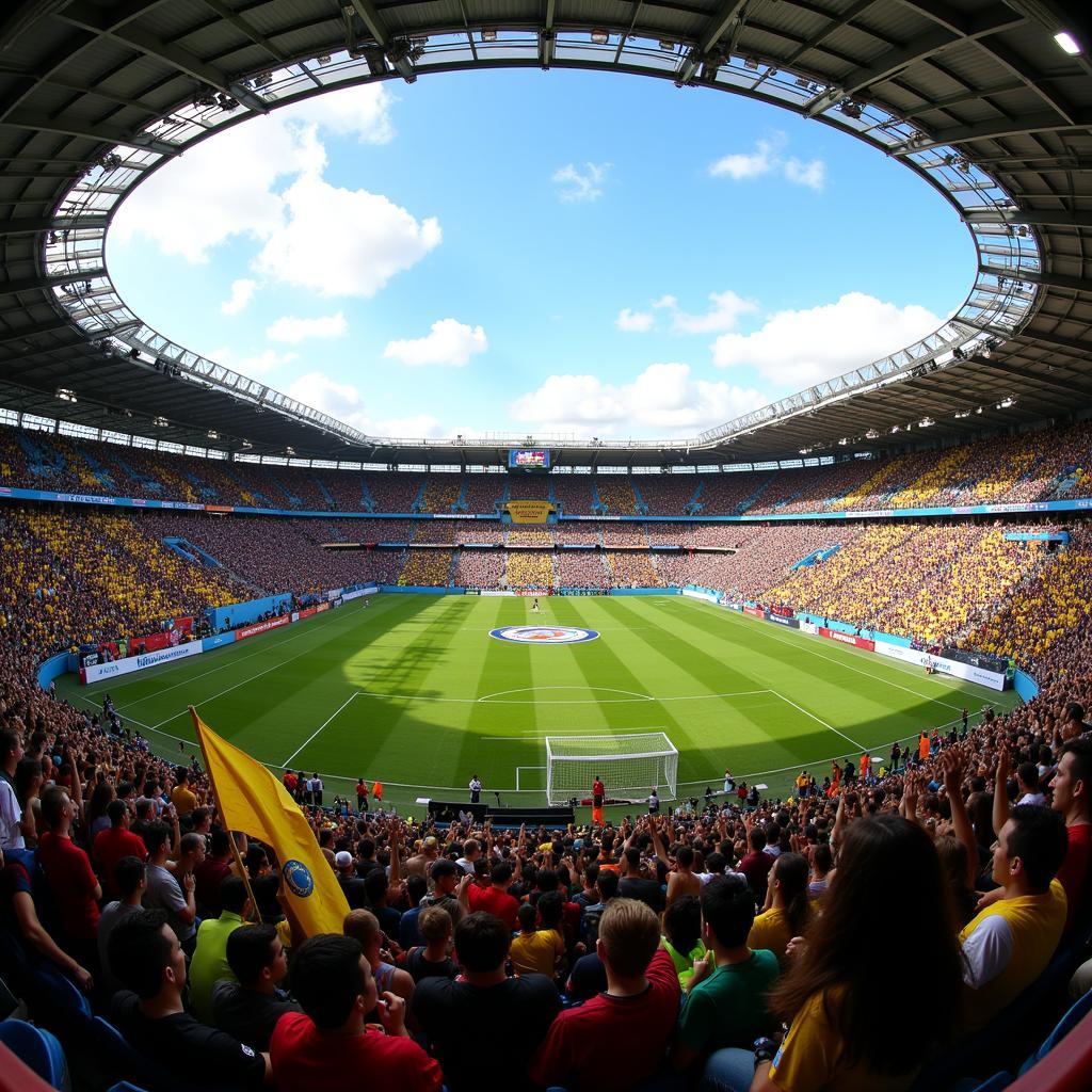 Cổ động viên cuồng nhiệt trên khán đài Copa America