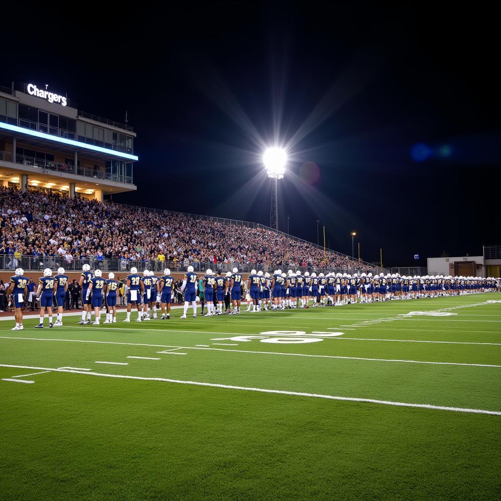 Corner Canyon Chargers on the field