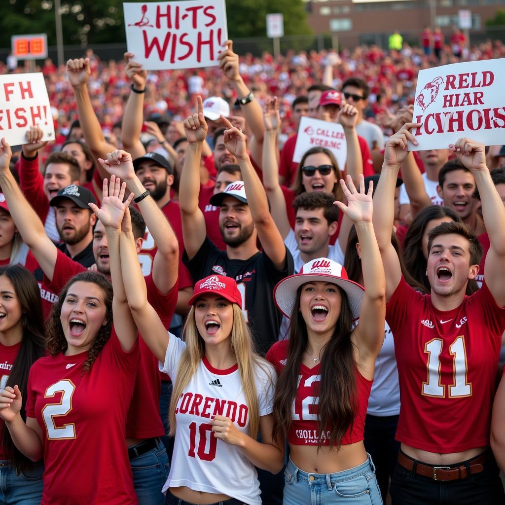 Coronado High School football fans celebrating a touchdown