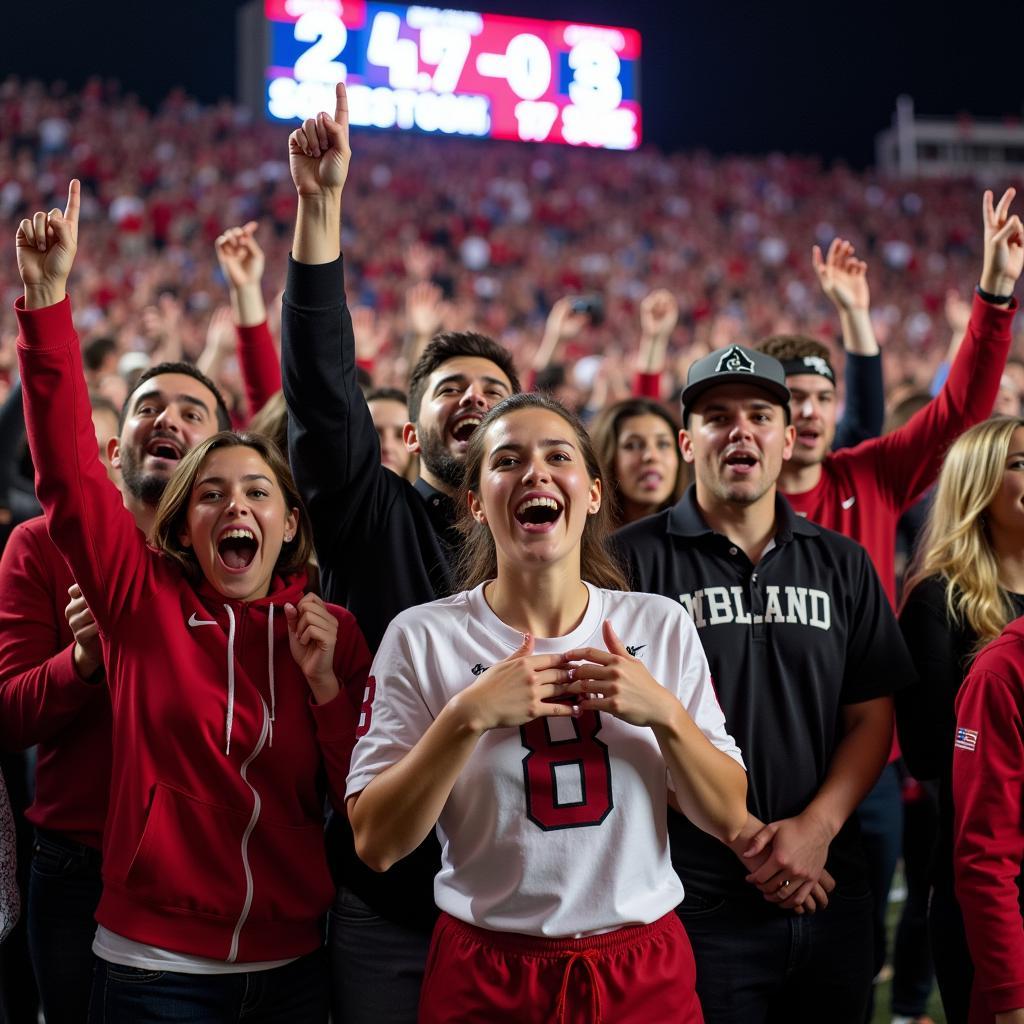 Cortland vs Ithaca fans celebrating