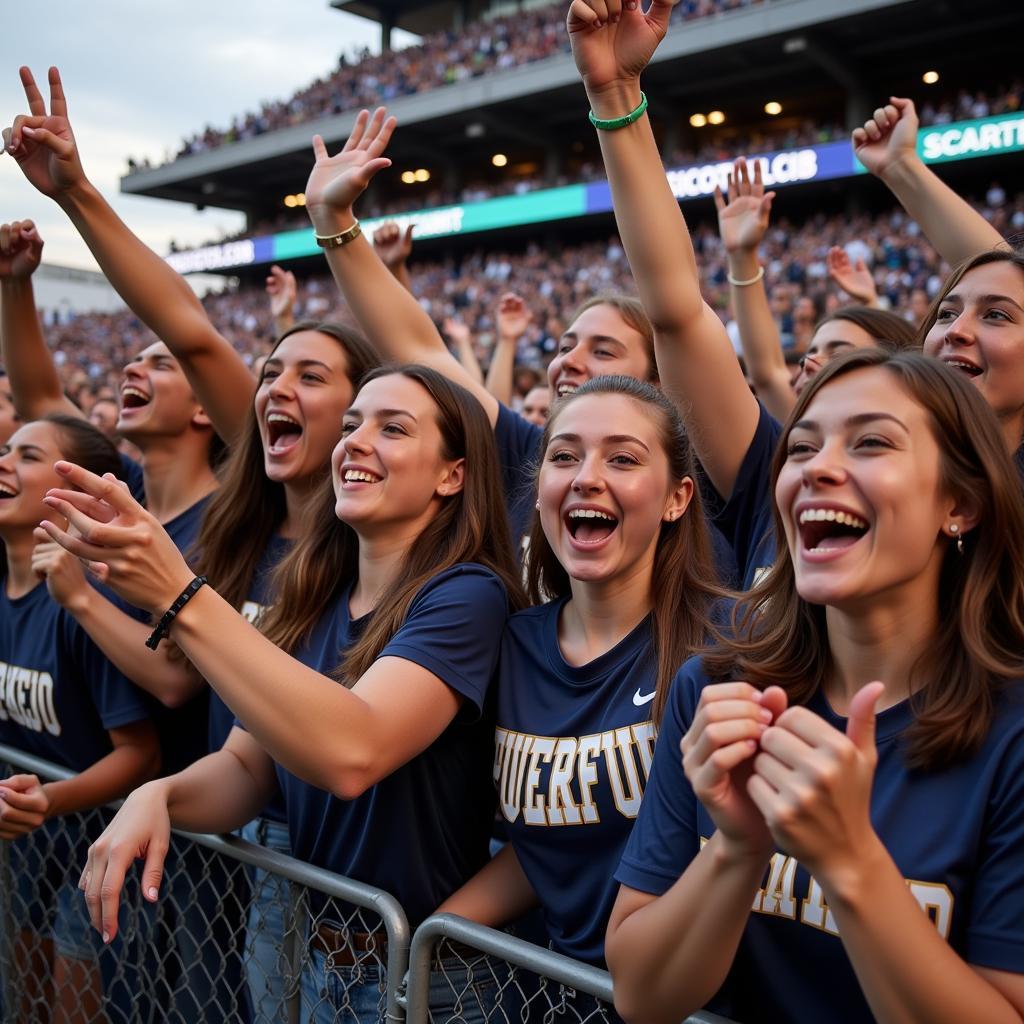 Council Rock South football fans cheering in the stands