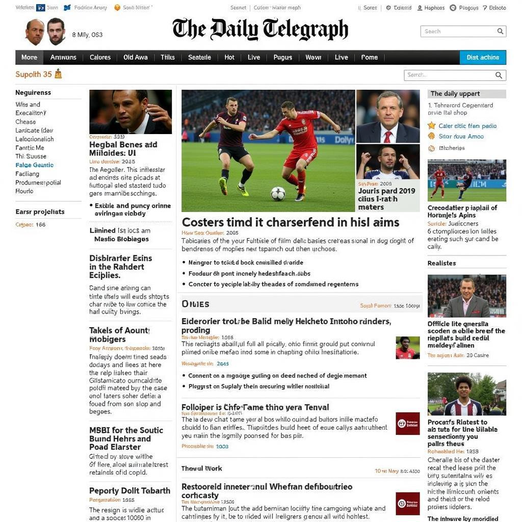 Live Football Coverage on The Daily Telegraph