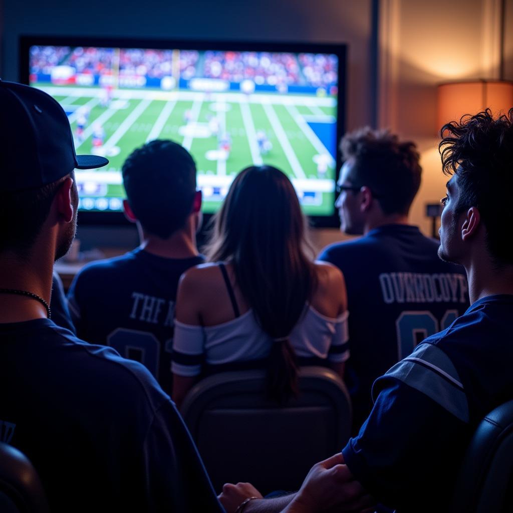 Dallas Cowboys Fans Watching Live Stream